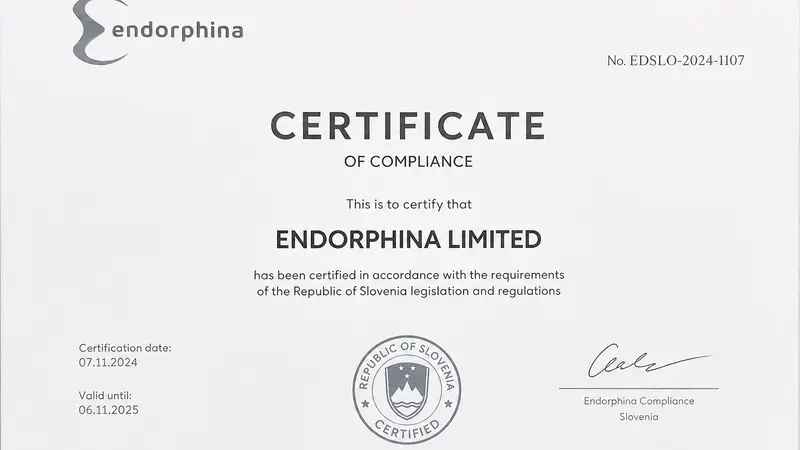 Endorphina Peroleh Izin di Slovenia, Perluasan di Pasar Teregulasi